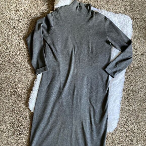J Crew Long Sleeve Turtleneck Gray Dress Size Medium - Picture 1 of 5